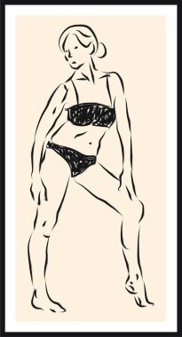 İnsan çizimi. Vektör posteri.