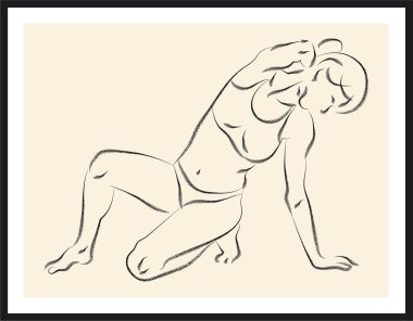 İnsan çizimi. Vektör posteri.