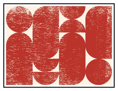 Soyut minimalist sanatsal geometrik kompozisyon. Vektör resim, poster ve duvar dekorasyonu.