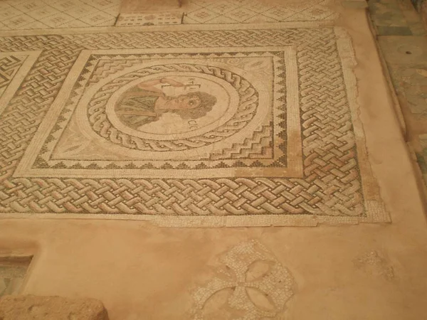 stock image Mosaic in the ruins of the city of Kourion