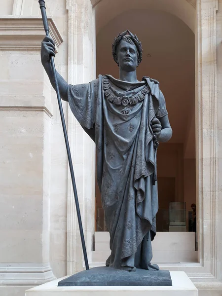 stock image Napoleon triumphant victor, Louvre museum, Paris, France