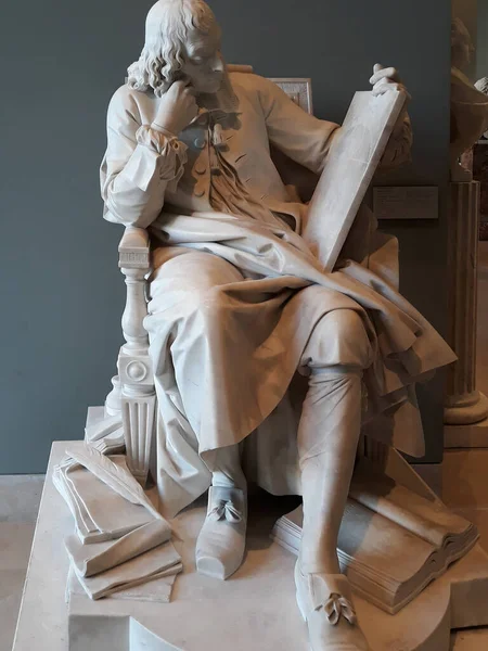 Blaise Pascal Anıtı Augustine Pajou Louvre Müzesi Paris Fransa — Stok fotoğraf