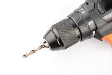 Tornavida beyaz arkaplanda izole edildi. profesyonel güç aracı