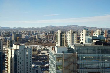 Tüm Ulaanbaatar şehrinin panoramik manzarası, Moğolistan