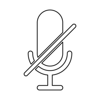 Vektör içinde mikrofon boyunca çizgi ile simge simgesini sessize al