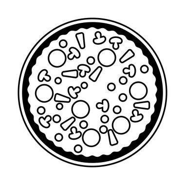 Pizza dükkânı konsepti için pizza ya da pizzanın en alt görünümü