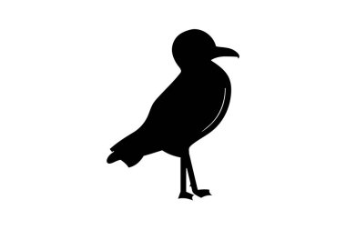 Siluet biçimi vektöründe martı kuş simgesi