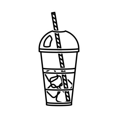 Plastik bardaktaki buzlu meyve püresi.