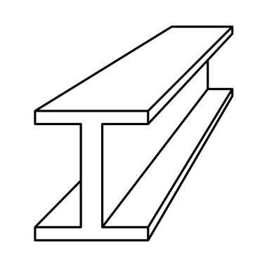 Vektörde çelik kiriş veya demir kiriş