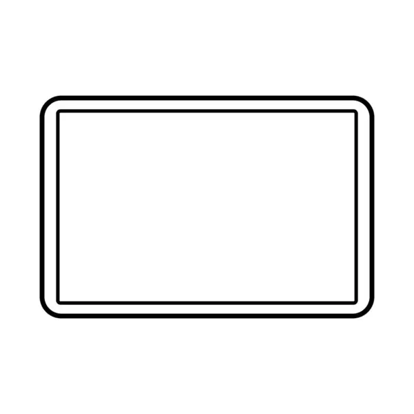 Delineamento Simples Tablet Digital Com Tela Branco Vetor — Vetor de Stock