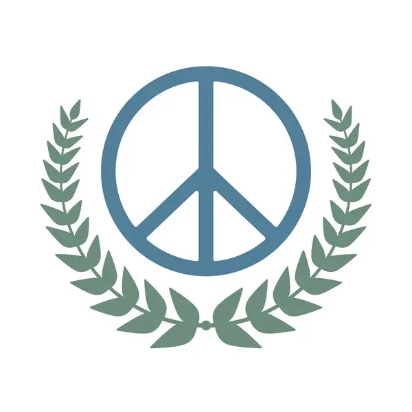 Światowa Koncepcja Pokoju Symbolem Pokoju Wieńcem Ikonie Wektora — Wektor stockowy