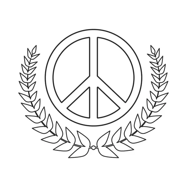 Концепция Мира Всем Мире Символом Мира Венком Векторной Иконе — стоковый вектор