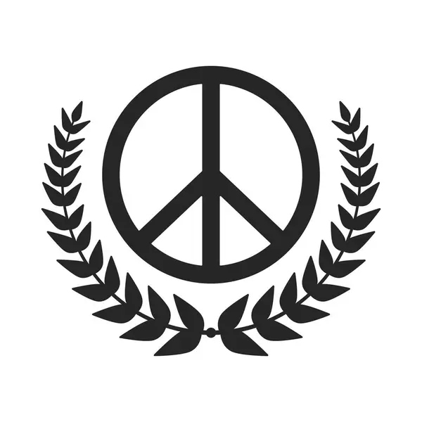 Barış Sembollü Dünya Barışı Kavramı Vektör Simgesinde Çelenk — Stok Vektör