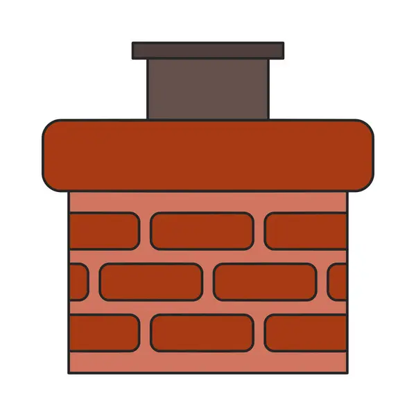 ベクターアイコンの赤レンガ煙突 — ストックベクタ