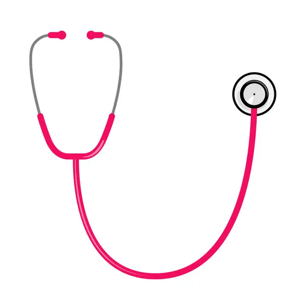 Stetoskop För Läkare Eller Sjuksköterska Form Som Rosa Platt Design — Stock vektor