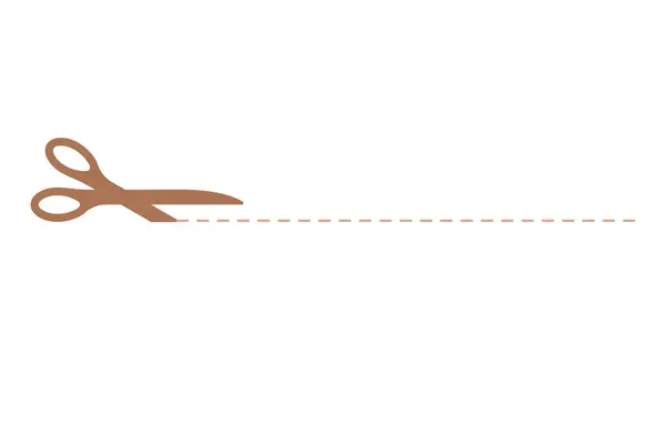 Ligne Coupe Pointillée Avec Ciseaux Vecteur Couleur — Image vectorielle