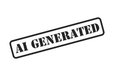 Yapay zeka etiketi vektörde basit bir siyah damga olarak oluşturuldu