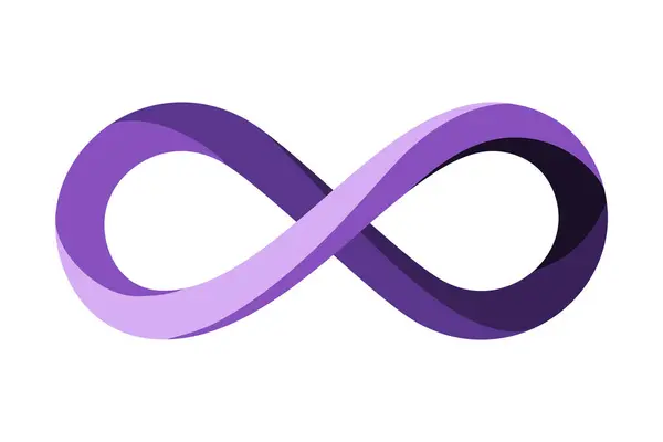 Infinity Loop Lila För Evighet Koncept Vektor — Stock vektor