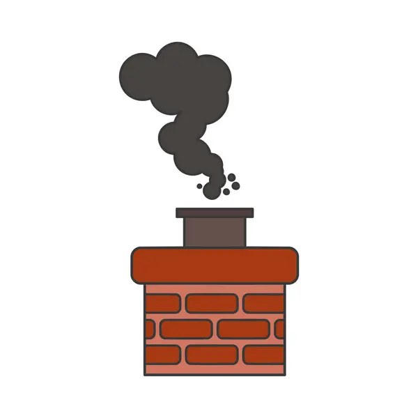 煙突掃除のための煙突の煙のアイコンベクトル — ストックベクタ