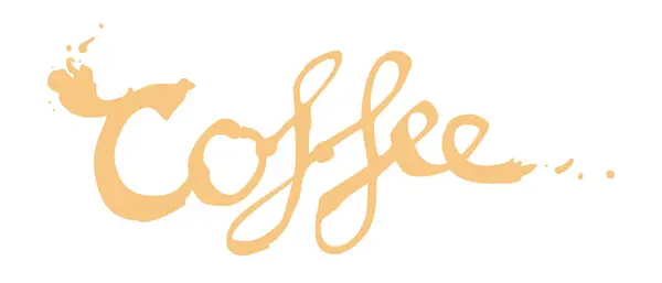 在咖啡染色载体上写的咖啡这个词 — 图库矢量图片#