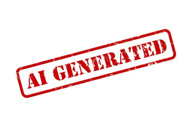 Vektörde oluşturulan yapay zeka içeren kırmızı kauçuk damga