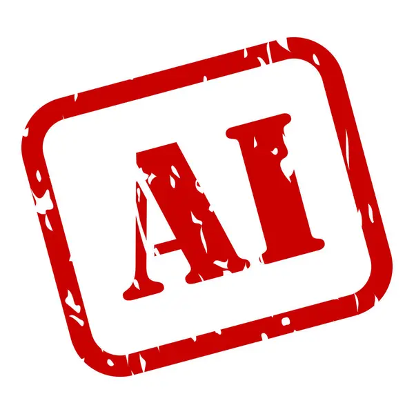 Artifical Intelligence Label Textured Red Stamp Vector — Vettoriale Stock