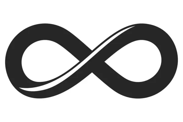 Infinity Symbol Eternity Loop Black Fill Vector — Vettoriale Stock