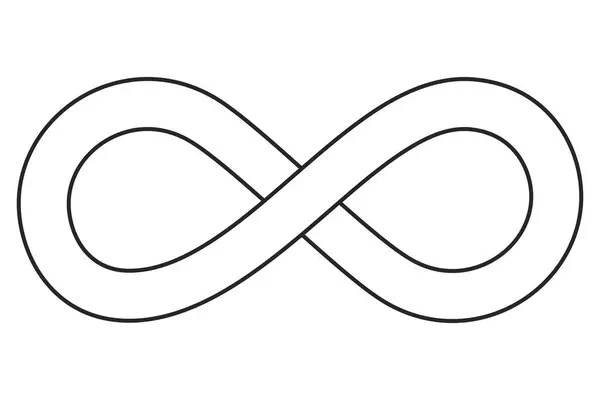 Simbol Infinity Atau Loop Keabadian Dalam Vektor Garis Luar - Stok Vektor