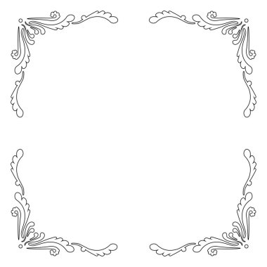 Kare vektör biçiminde köşeler için Filigran süslemeleri