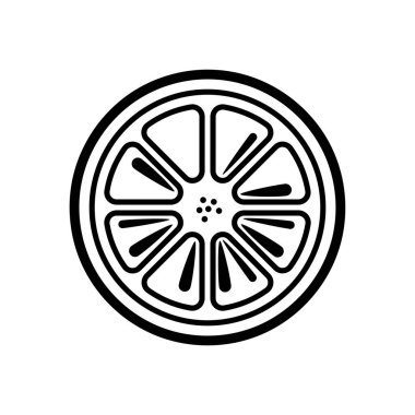 Dilimlenmiş bir portakalın doğrusal sanat vektörü tarzında kesiti