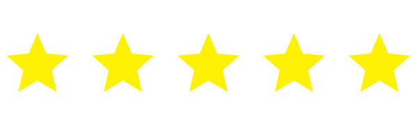5 yellow stars for five star review rating vector