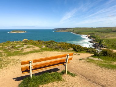 Güney Avustralya 'da Fleurieu Yarımadası' ndaki Victor Harbor 'da bulunan Bluff veya Rosetta Head' in yanındaki park bankında Waitpinga 'ya doğru bakıyor.