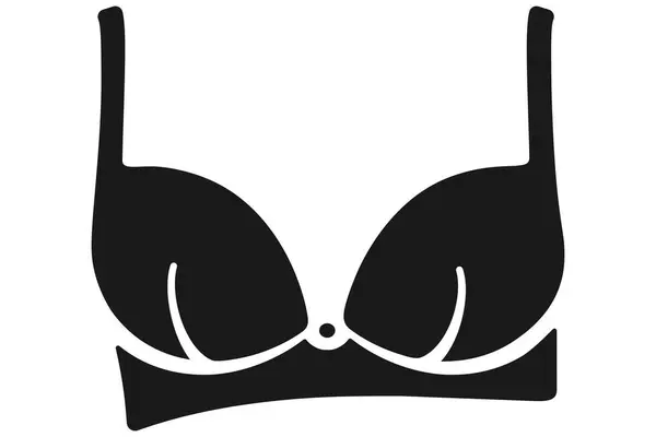 stock vector Black bra icon in silhouette vector drawing