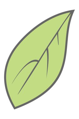 Damarlar vektör illüstrasyonlu basit yeşil yaprak