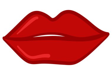 Ruj sürmüş kırmızı dudaklar.