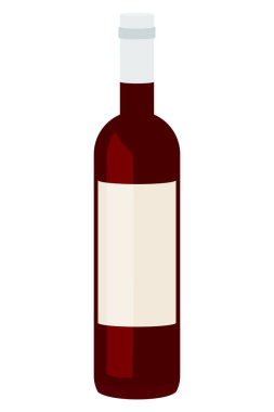 Kırmızı şarap şişesi ve vektör içinde genel boş etiket