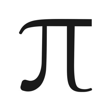 Siyah dolgu siluet vektörüyle Yunan alfabesindeki Pi matematiksel simgesi
