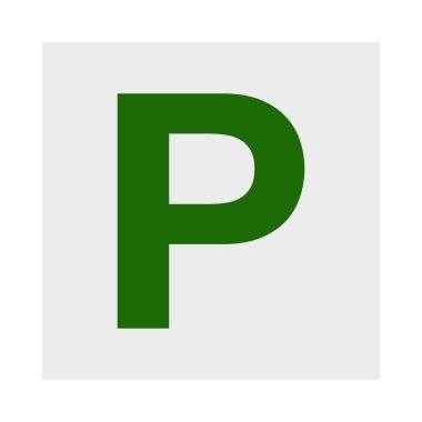 Yeşil ve beyaz P plakalı geçici sürücü levhası. Avustralya ve ABD 'de yeni sürücülerin araba vektörlerinde görüntülenmesi için kullanılır.