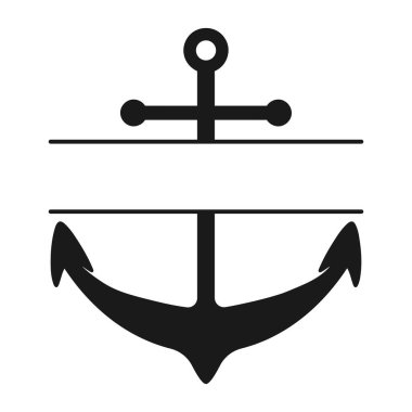 Bir isim veya baş harfler vektörü için kopyalama alanı olan klasik bir gemi çapası monogramı