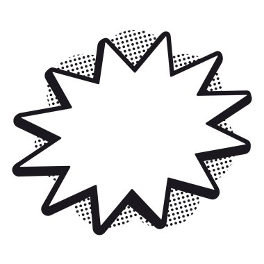 Siyah ve beyaz çizgi roman tarzı metin arama kutusu çizimi için boş şablon