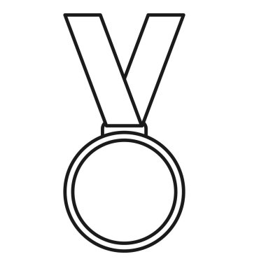 Ödül töreni vektör çizimi için kurdeleli boş altın madalya