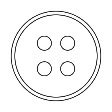 Taslak vektöründe dört delik olan basit kıyafet düğmesi