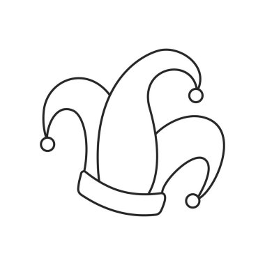 Joker veya saray soytarısı şapka simgesi vektörde vahşi oyun kartlarında görüldüğü gibi