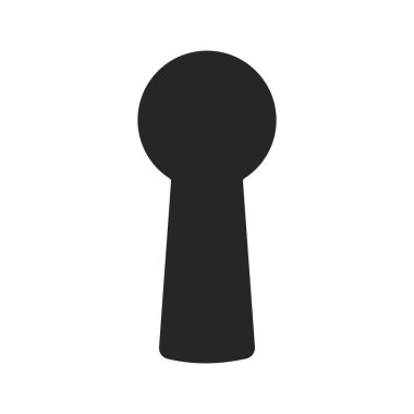 Siyah dolgu siluet vektöründe gerçekçi anahtar deliği simgesi