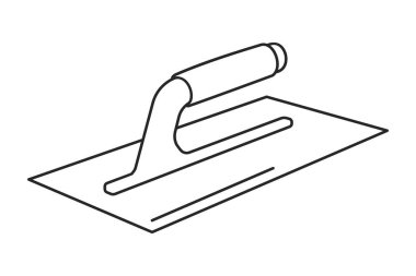 Alçıpan ya da alçı kaplama vektör simgesi için kullanılan gerçekçi mala ya da kazıyıcı