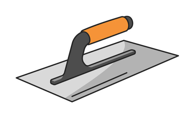 Realistic trowel or scraper used for drywall or plastering vector icon