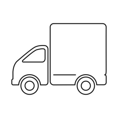 Çevrimiçi alışveriş aracı ikonu ana hatları vektörü