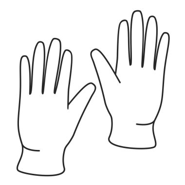 Bir dış hat vektör simgesi olarak bahçe koruyucu ekipmanları için bahçe eldivenleri