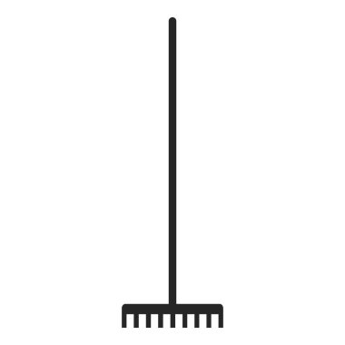 Vektör simgesinde bahçıvanlık yapmak için düz başlı bahçe tırmığı