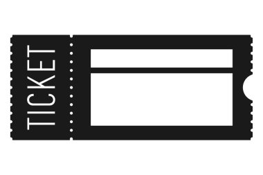 Kopya alanı vektör illüstrasyonu siyah dolgu ile delinmiş bilet koçanı